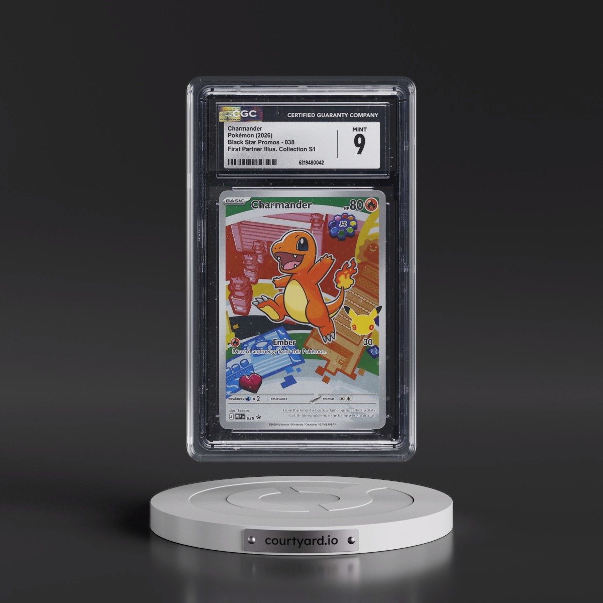 2025 Black Star Promos - Mega Evolution MEP EN Charmander - First Partner Illustration Collection Series 1 (Holo) #038 CGC 9