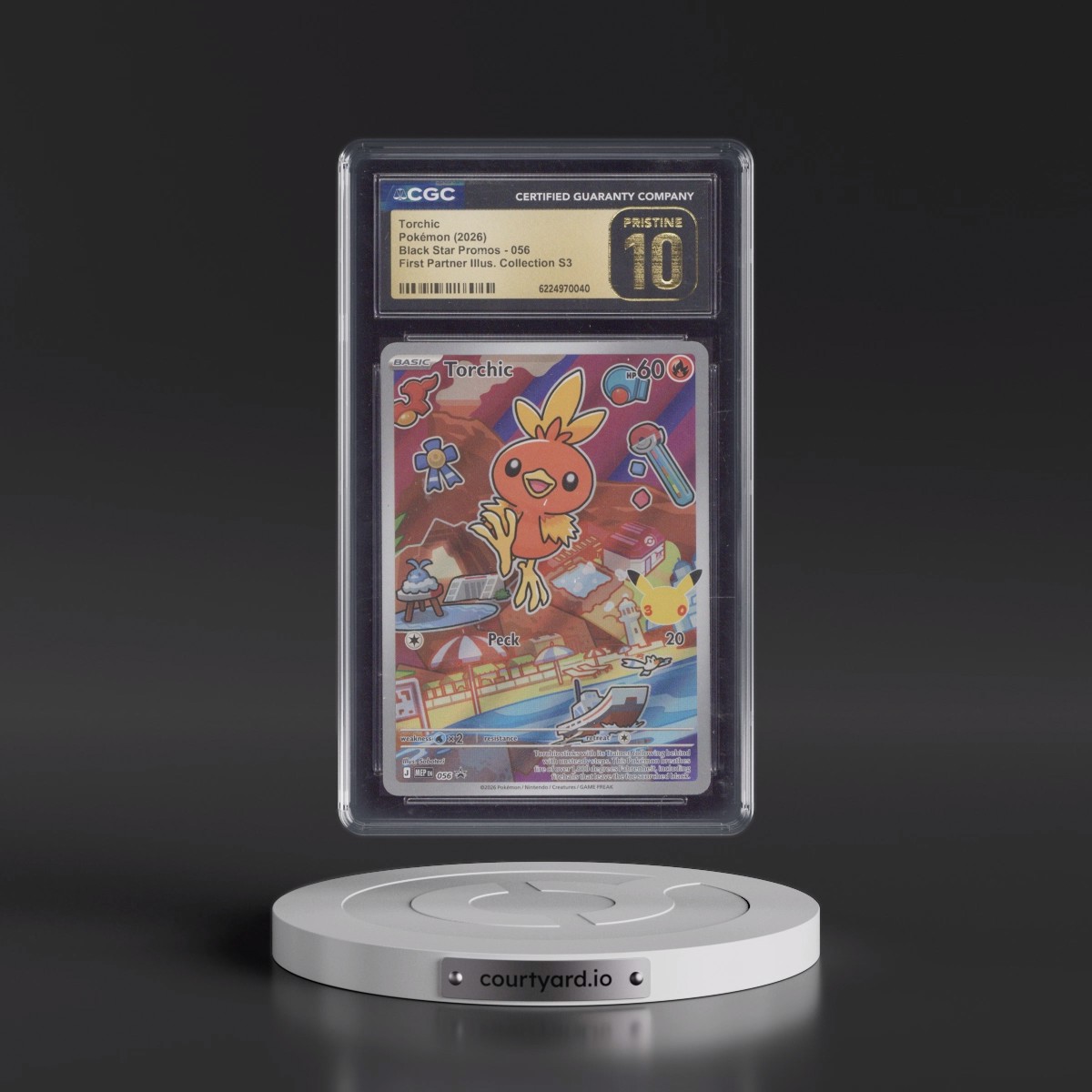 2025 Black Star Promos - Mega Evolution MEP EN Torchic - First Partner Illustration Collection Series 3 (Holo) #056 CGC 10