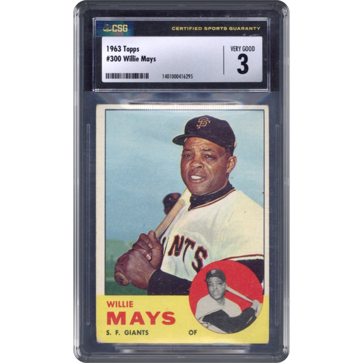1963 Topps #300 Willie Mays (CSG 3 VG)
