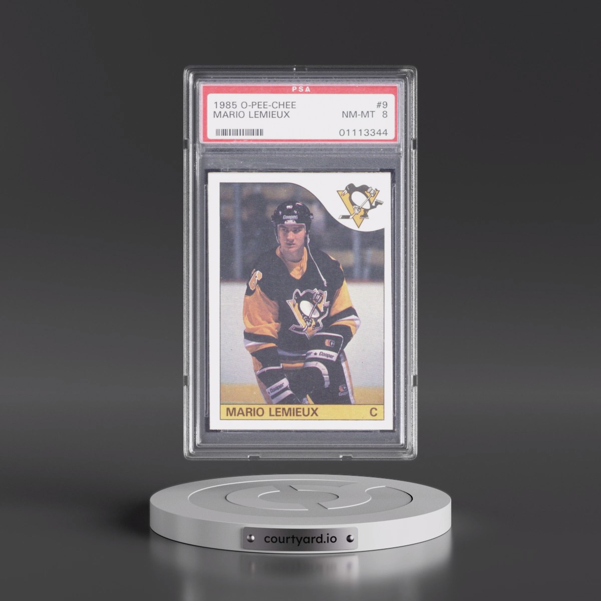 1985 O-Pee-Chee #9 Mario Lemieux (PSA 8 NM-MT)