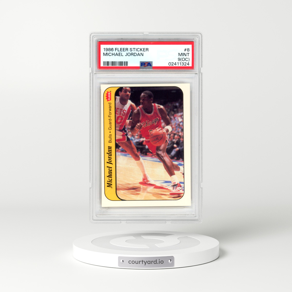1986 Fleer Sticker #8 Michael Jordan (PSA 9 MINT)