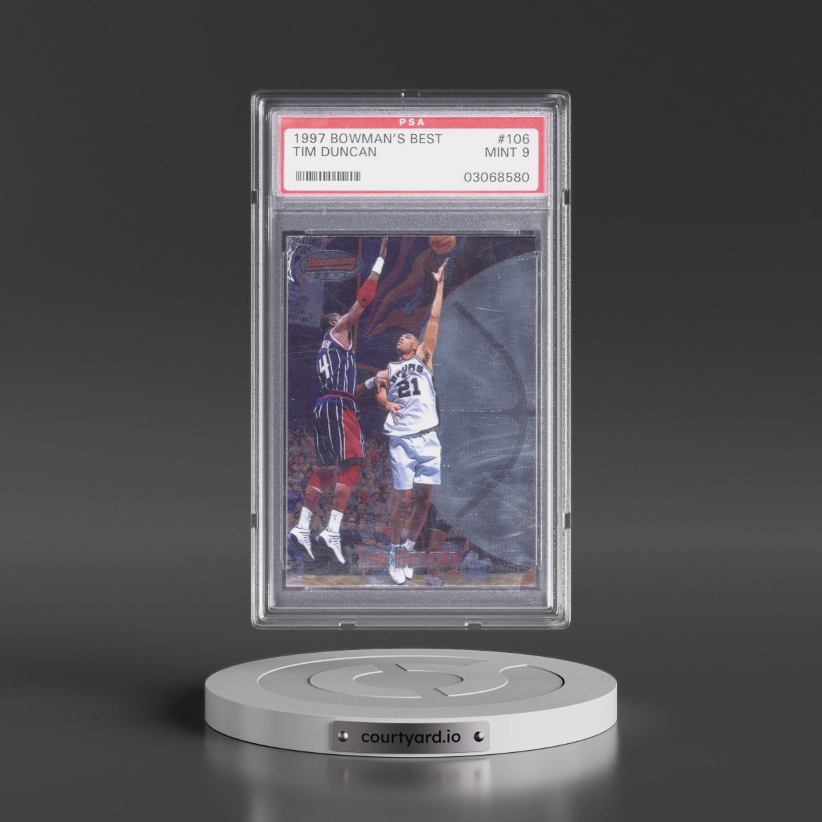 1997 Bowman's Best #106 Tim Duncan (PSA 9 MINT)