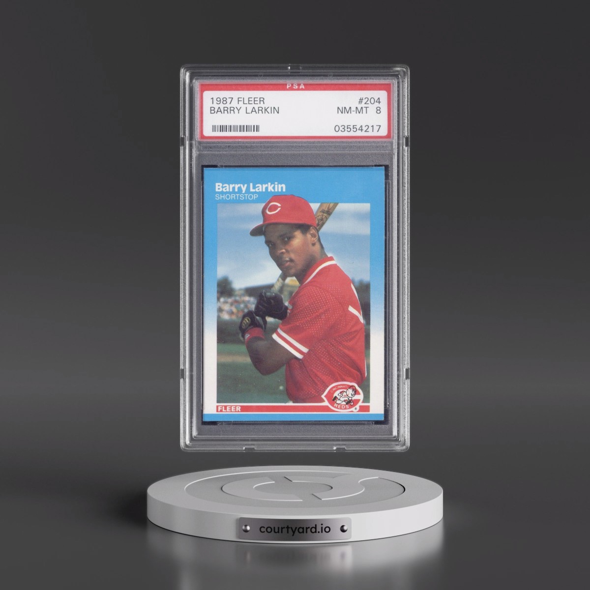 1987 Fleer #204 Barry Larkin (PSA 8 NM-MT)