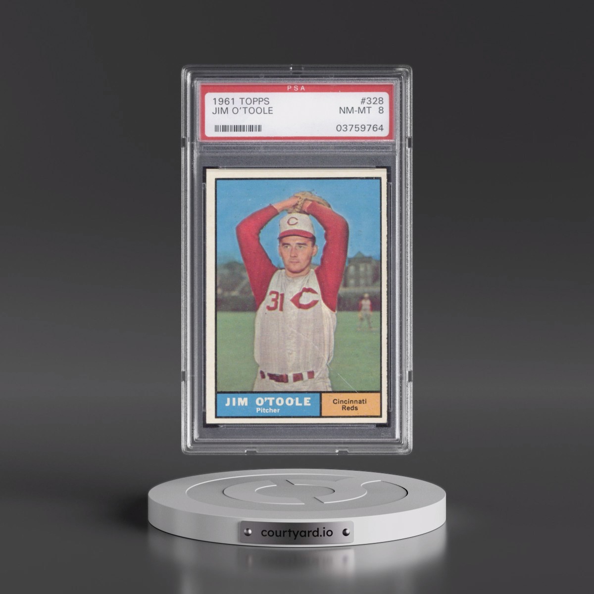 1961 Topps #328 Jim O'Toole (PSA 8 NM-MT)