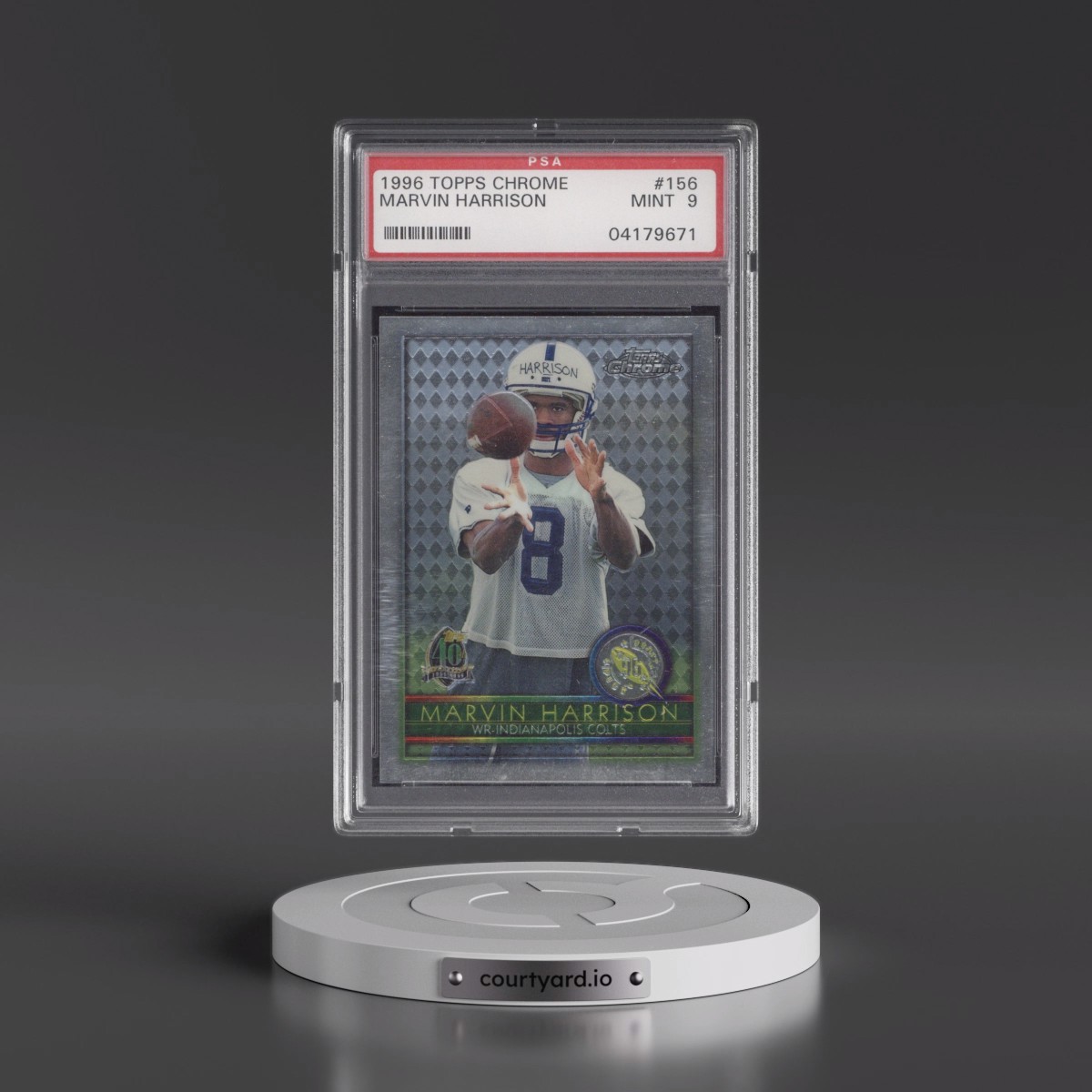 1996 Topps Chrome Marvin Harrison #156 PSA 9