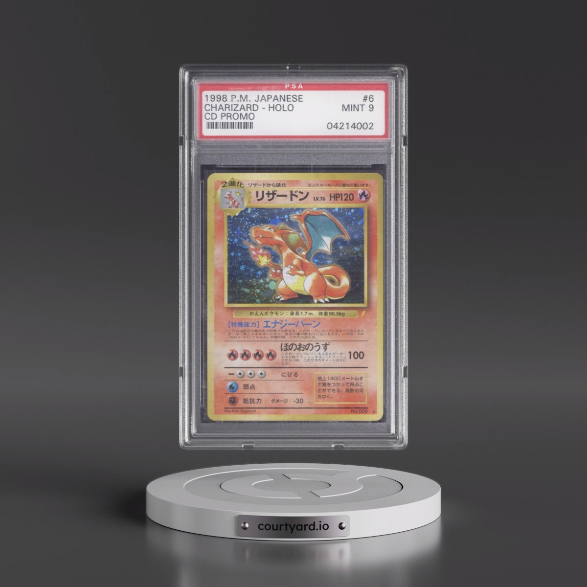1999 Pokémon CD Promo #6 Charizard - Holo CD Promo (PSA 9 MINT)