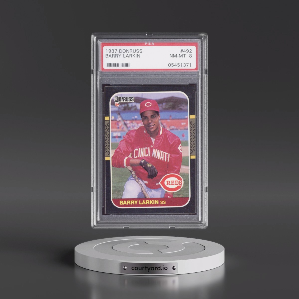 1987 Donruss #492 Barry Larkin (PSA 8 NM-MT)