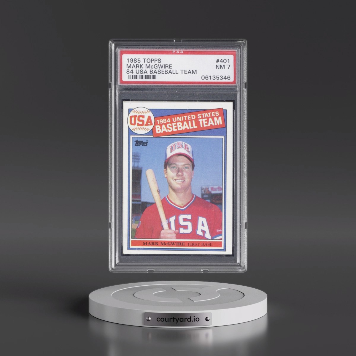 1985 Topps #401 Mark McGwire - 1984 USA Baseball Team (PSA 7 NM)