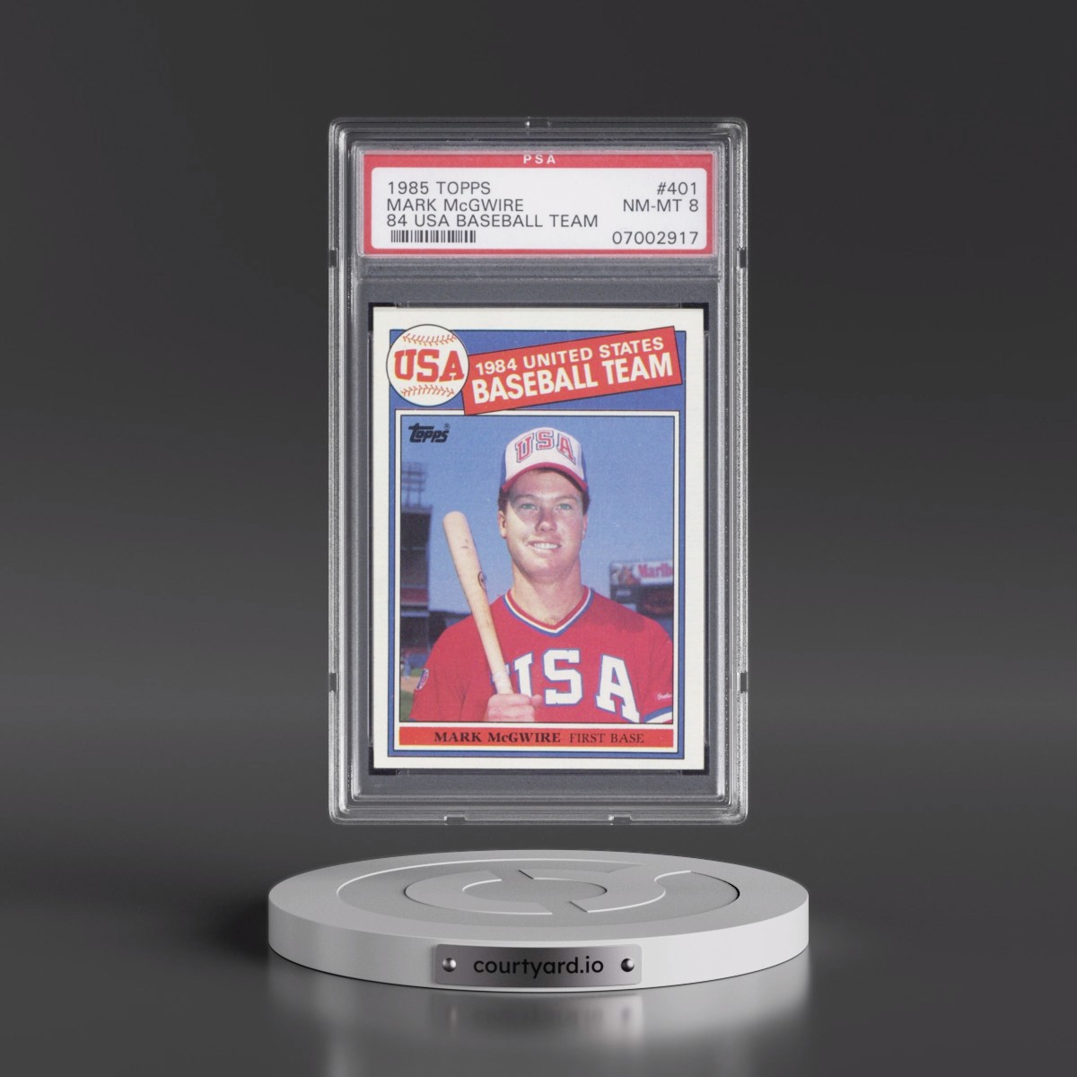 1985 Topps #401 Mark McGwire - 1984 USA Baseball Team (PSA 8 NM-MT)