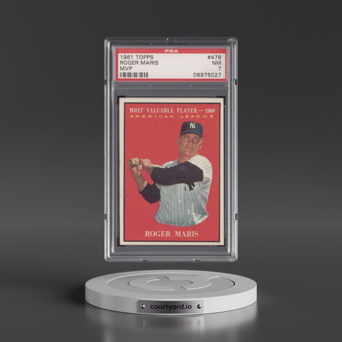 1961 Topps #478 Roger Maris - MVP (PSA 7 NM)