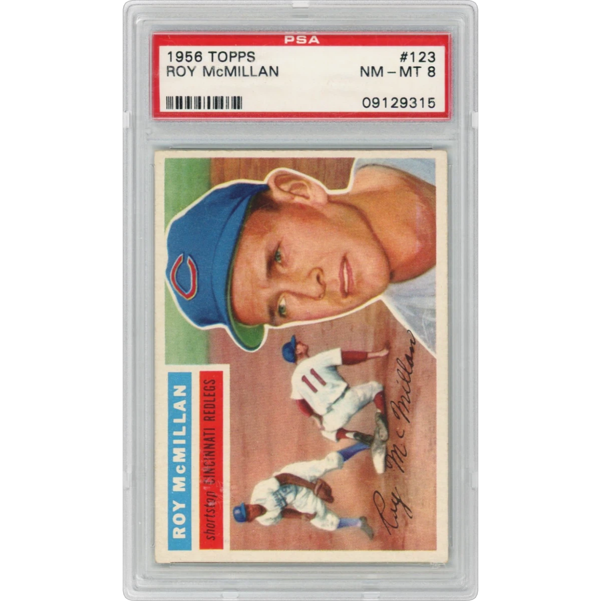 1956 Topps #123 Roy McMillan - Gray Back (PSA 8 NM-MT)