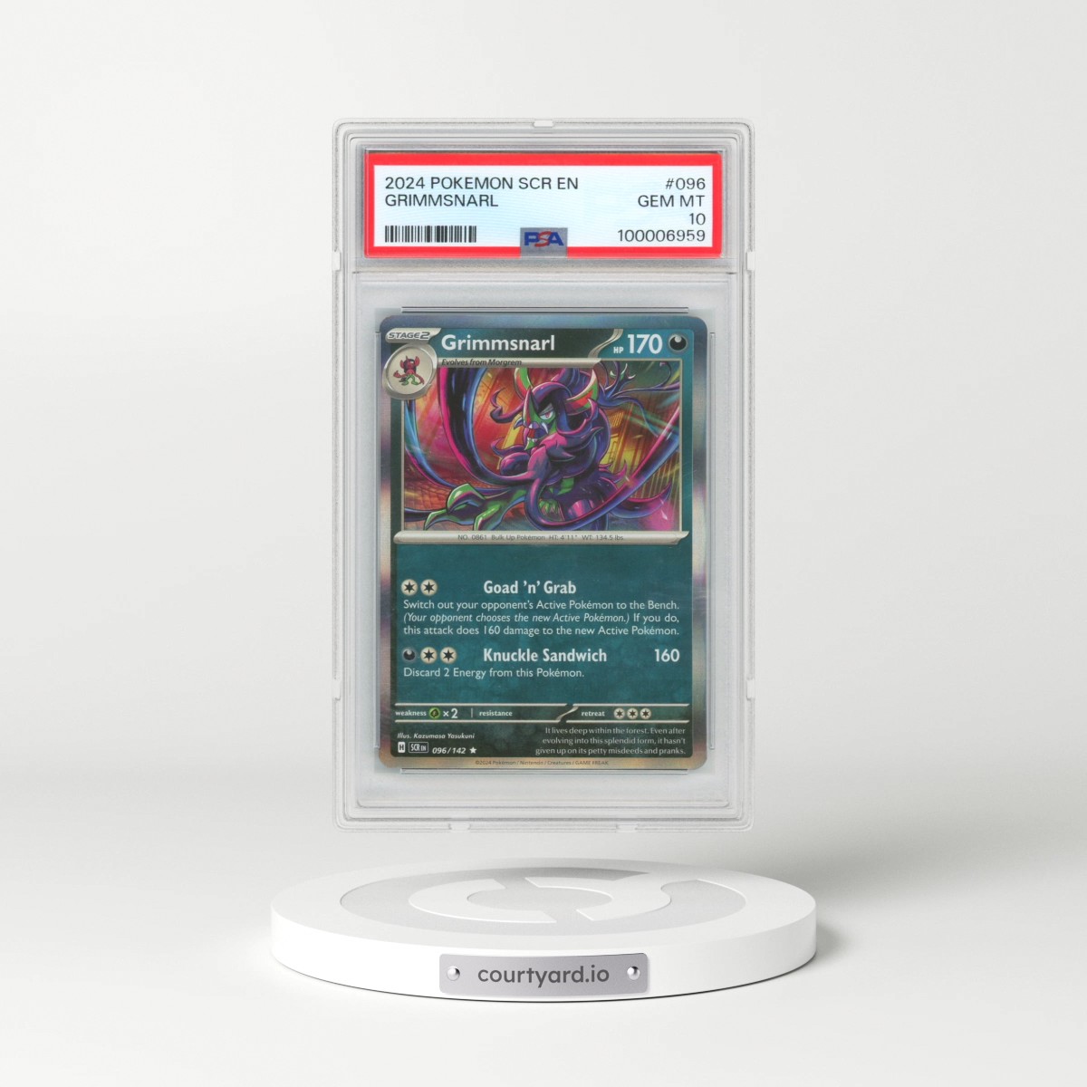 2024 Pokémon Scr EN-Stellar Crown #096 Grimmsnarl (PSA 10 GEM MINT)