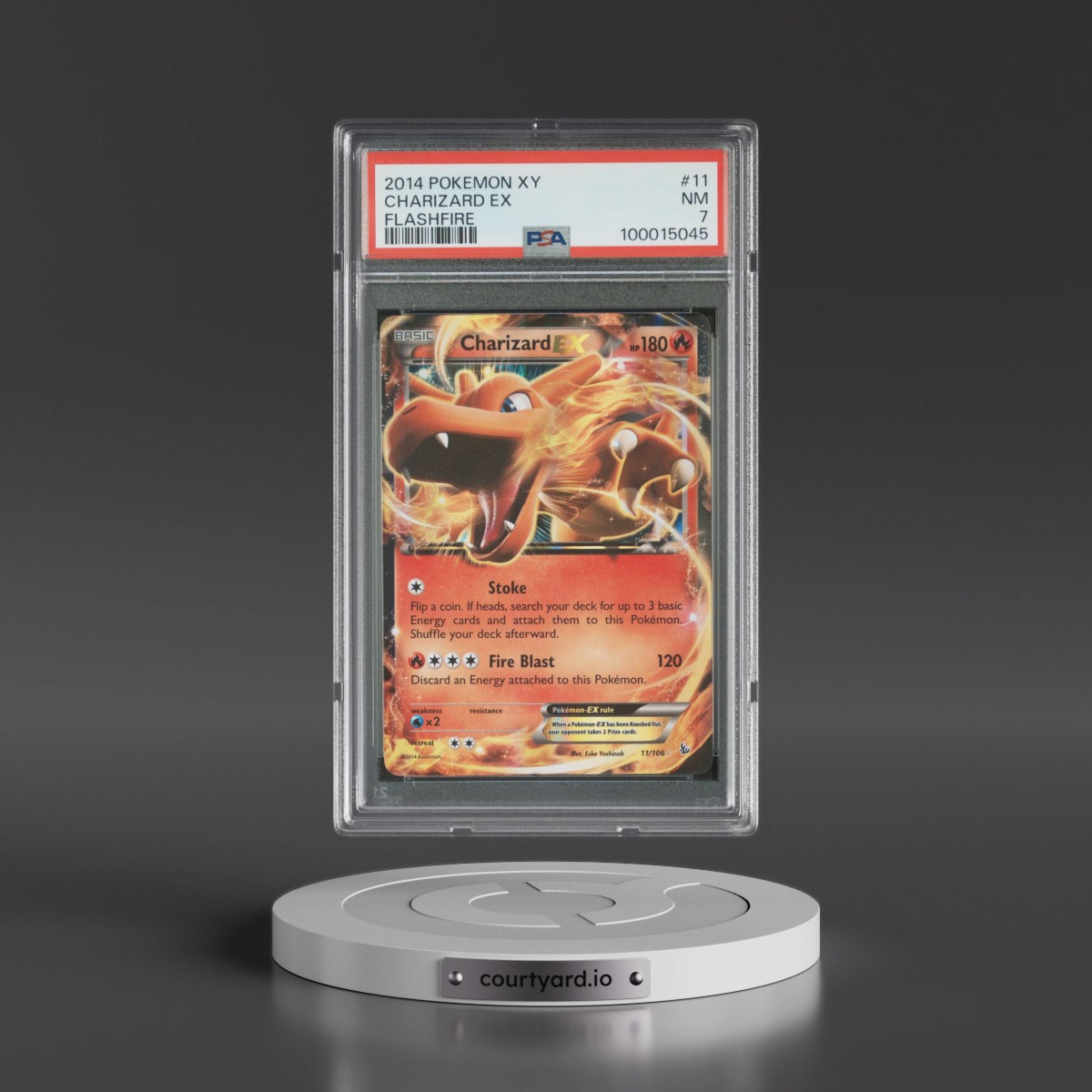 2014 Pokémon XY Flashfire #11 Charizard EX - Holo (PSA 7 NM)