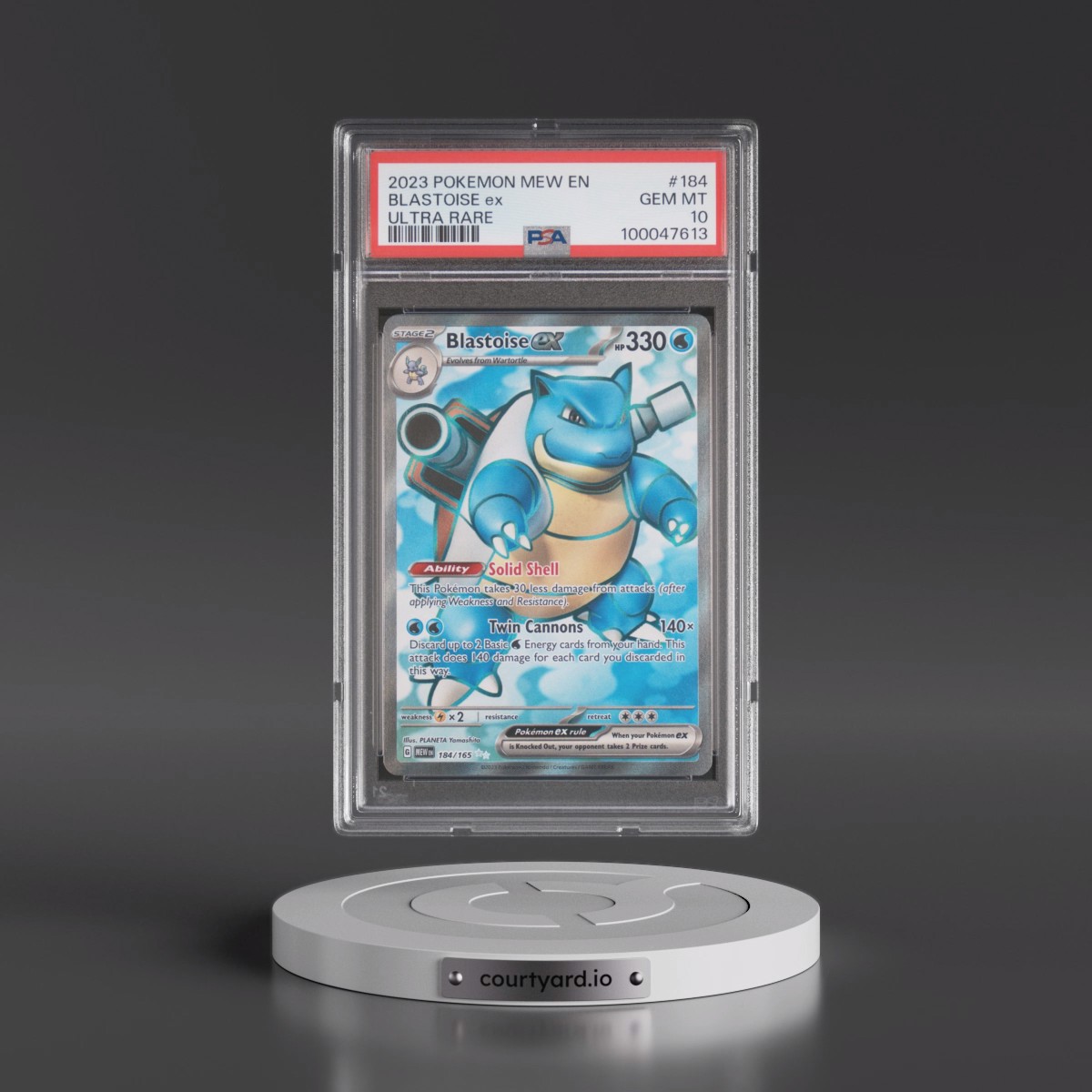 2023 Pokémon Mew EN-151 #184 Blastoise EX - Holo Ultra Rare (PSA 10 GEM MINT)