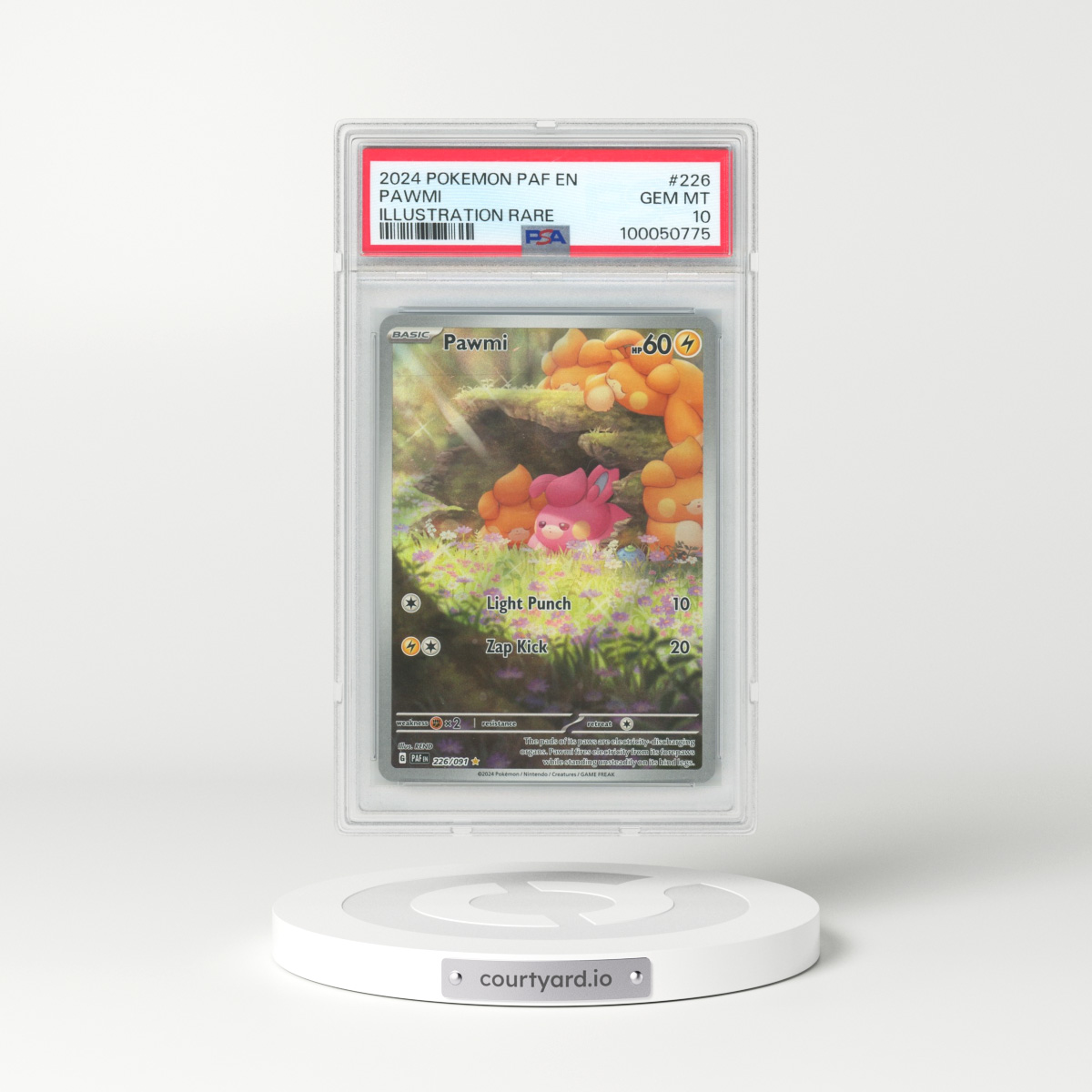 2024 Pokémon Paf EN-Paldean Fates #226 Pawmi - Illustration Rare (PSA 10 GEM MINT)