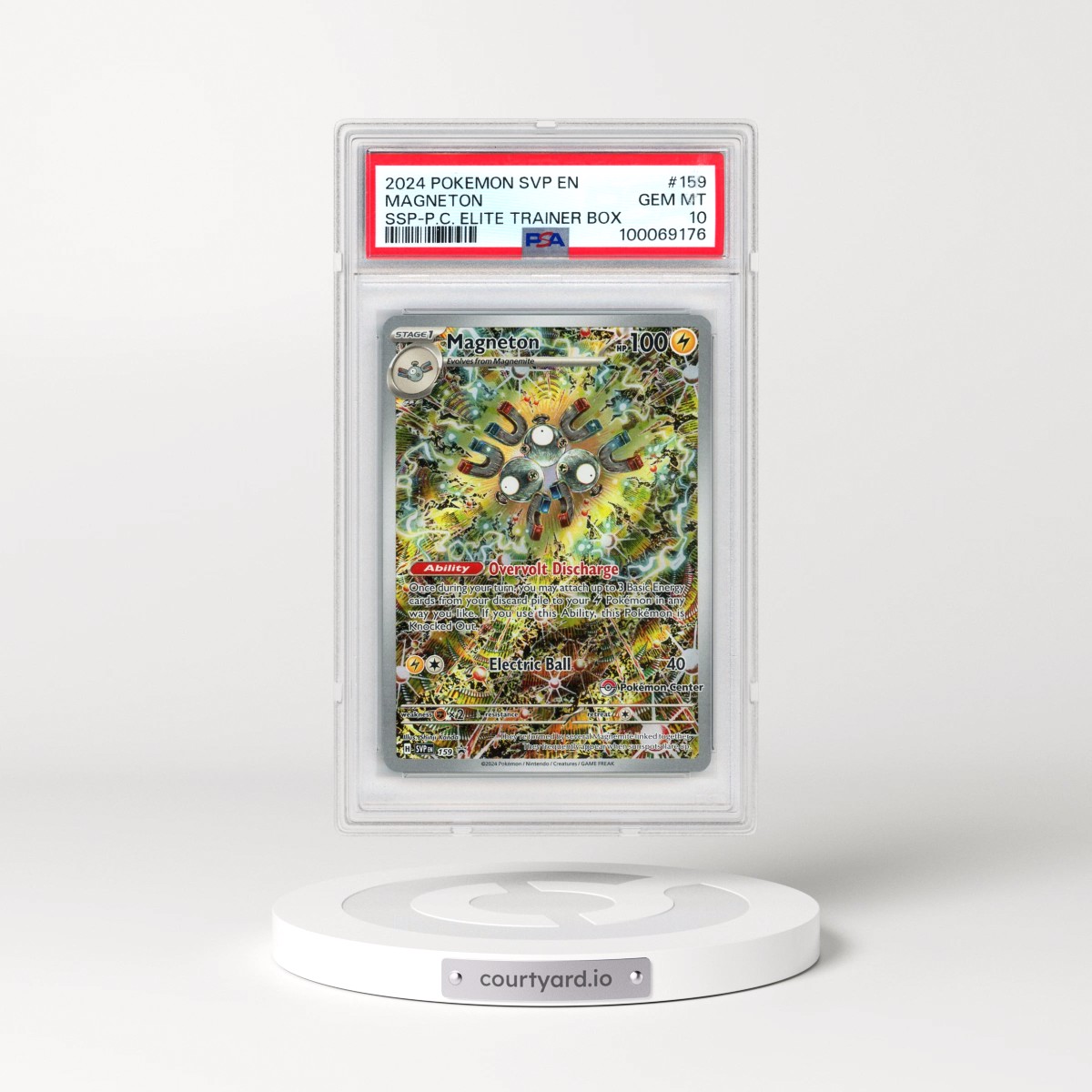 2024 Pokémon Svp EN-SV Black Star Promo #159 Magneton - Surging Sparks Pokemon Center Elite Trainer Box (PSA 10 GEM MINT)