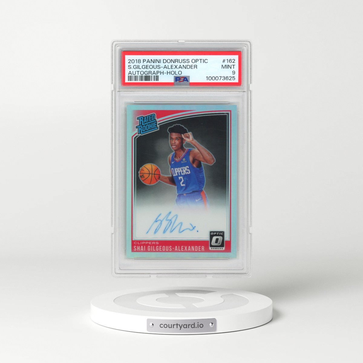 2018 Panini Donruss Optic #162 Shai Gilgeous-Alexander - Autograph-Holo (PSA 9 MINT)