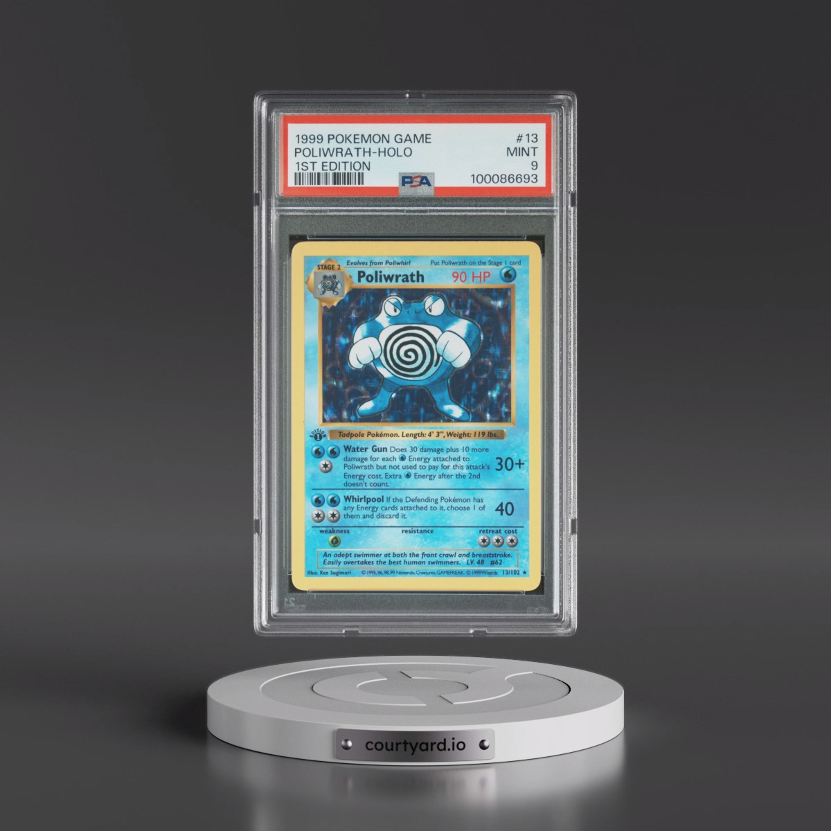 1999 Pokémon Game #13 Poliwrath - 1st Edition Holo (PSA 9 MINT)