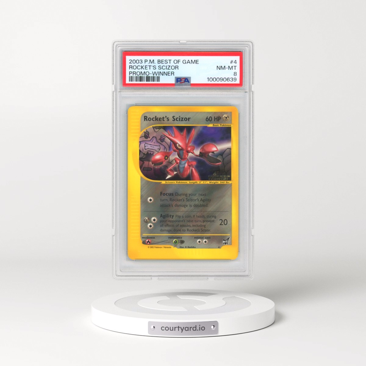 2003 Pokémon Best of Game Promo #4 Rocket's Scizor - Winner (PSA 8 NM-MT)
