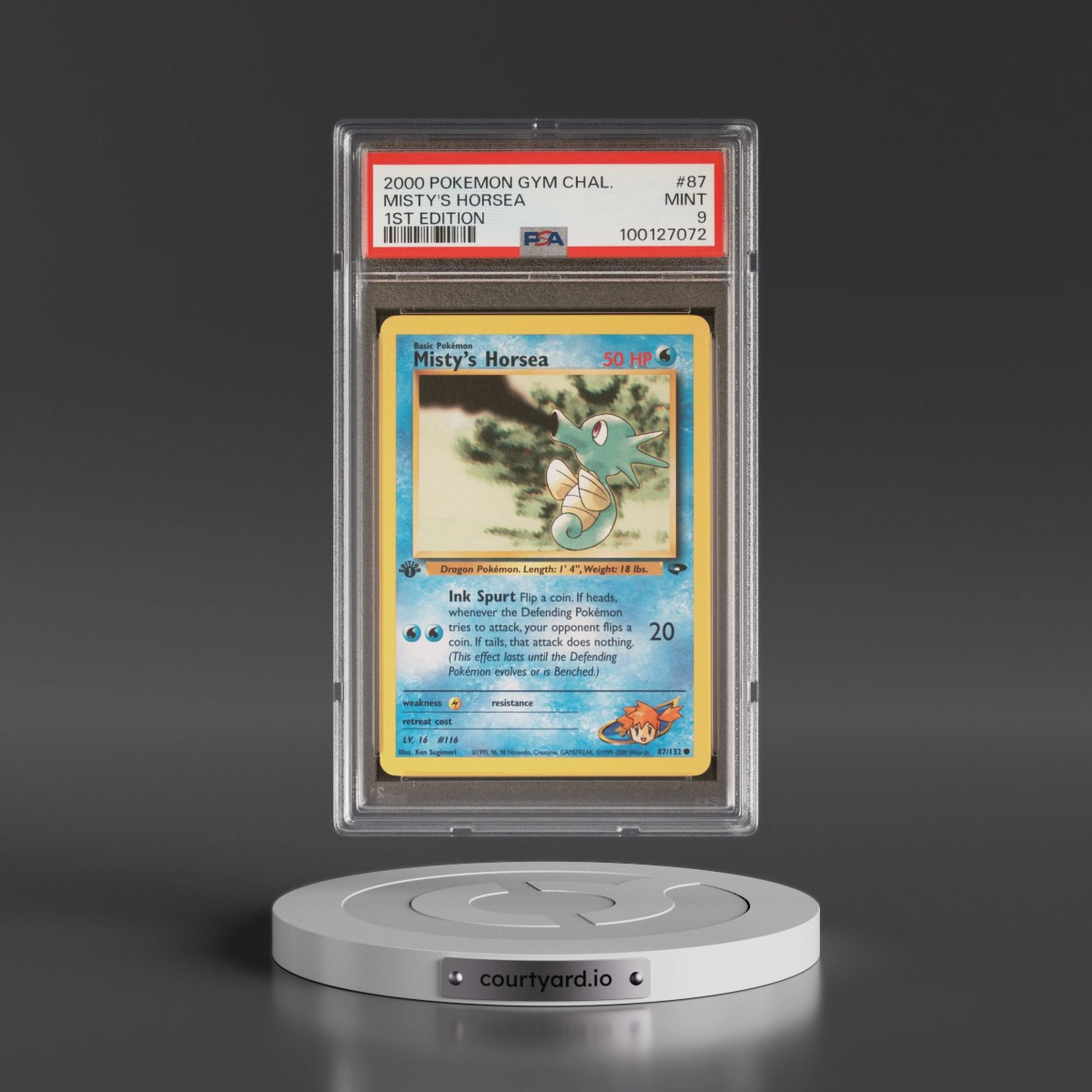 2000 Pokémon Gym Challenge #87 Misty's Horsea - 1st Edition (PSA 9 MINT)