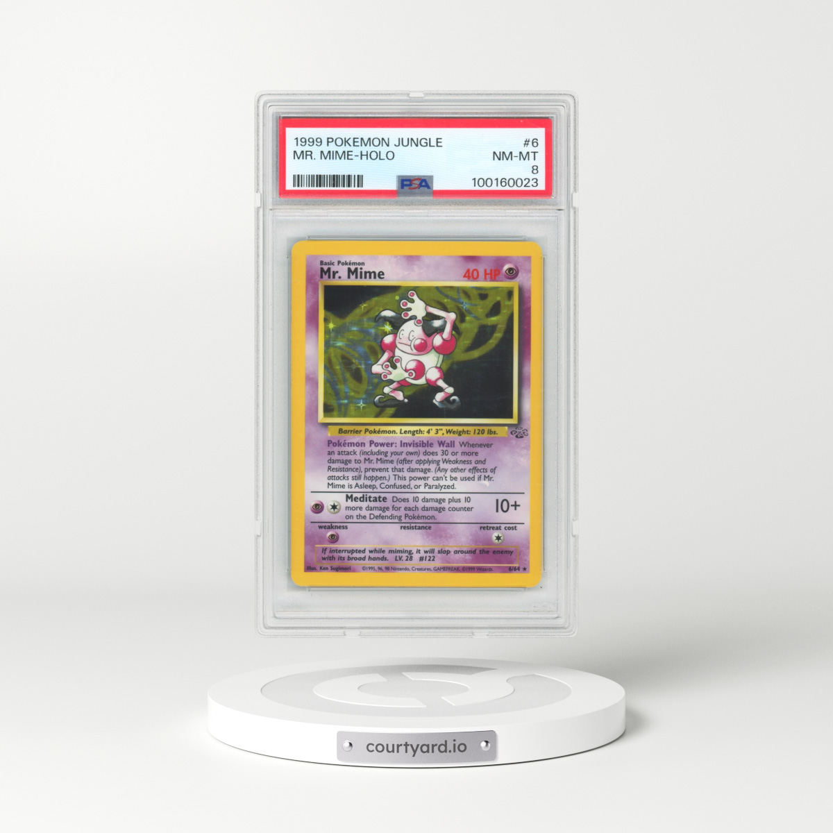 1999 Pokémon Jungle #6 Mr. Mime - Holo (PSA 8 NM-MT)