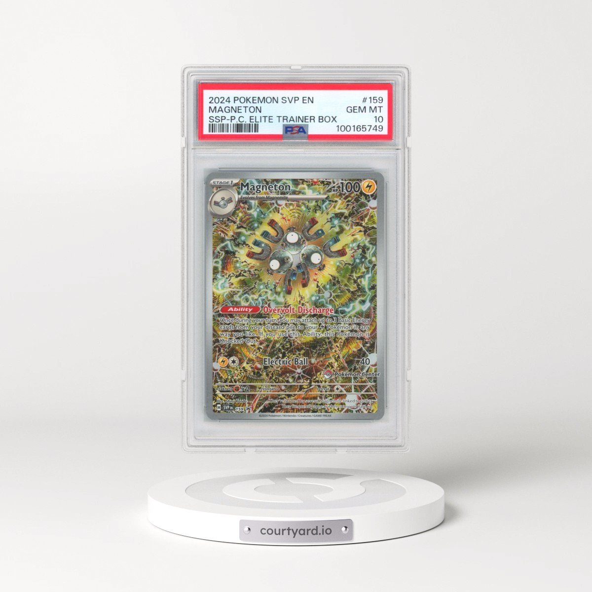 2024 Pokémon Svp EN-SV Black Star Promo #159 Magneton - Surging Sparks Pokemon Center Elite Trainer Box (PSA 10 GEM MINT)