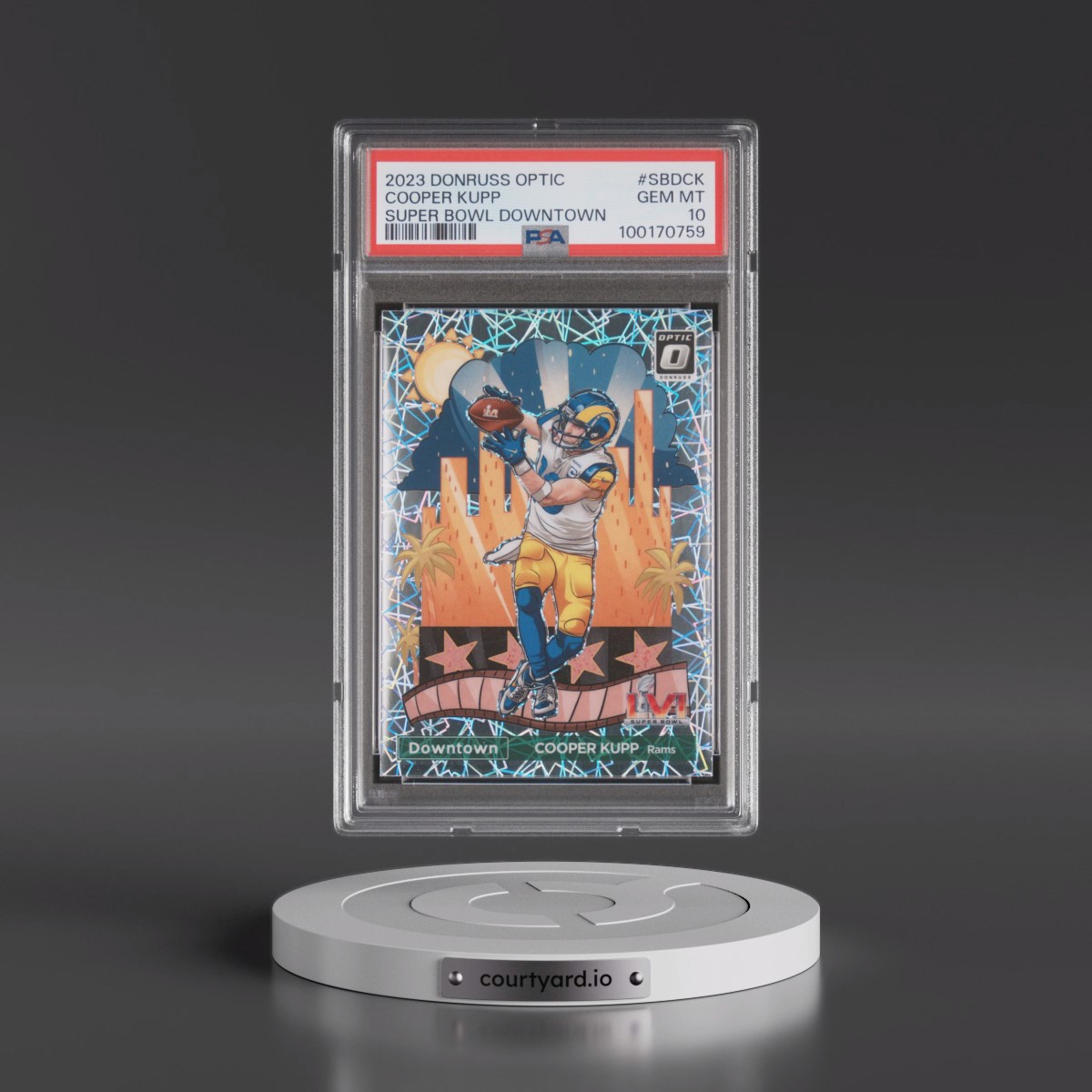 2023 Panini Donruss Optic Super Bowl Downtown #SBDCK Cooper Kupp (PSA 10 GEM MINT)