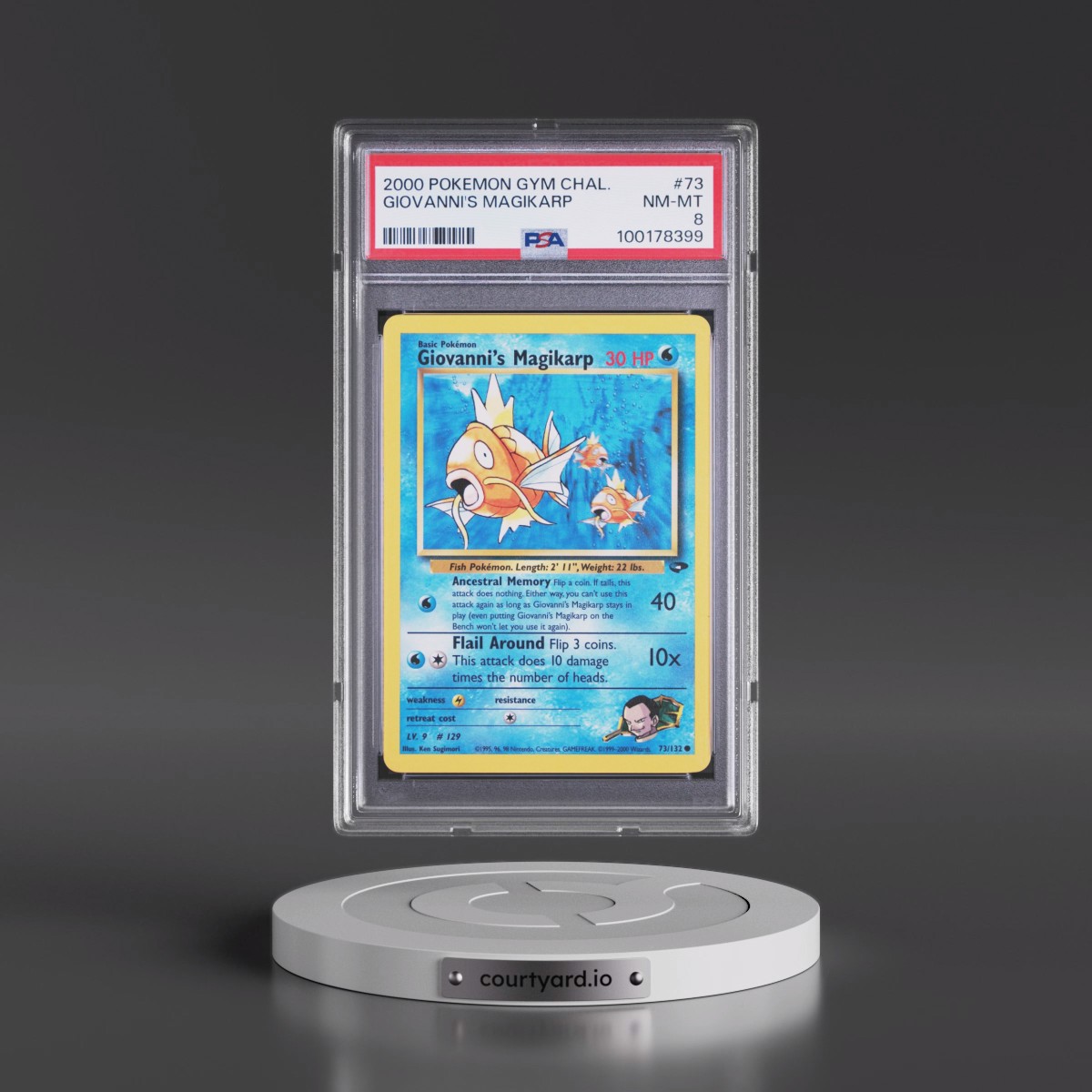 2000 Pokémon Gym Challenge #73 Giovanni's Magikarp (PSA 8 NM-MT)