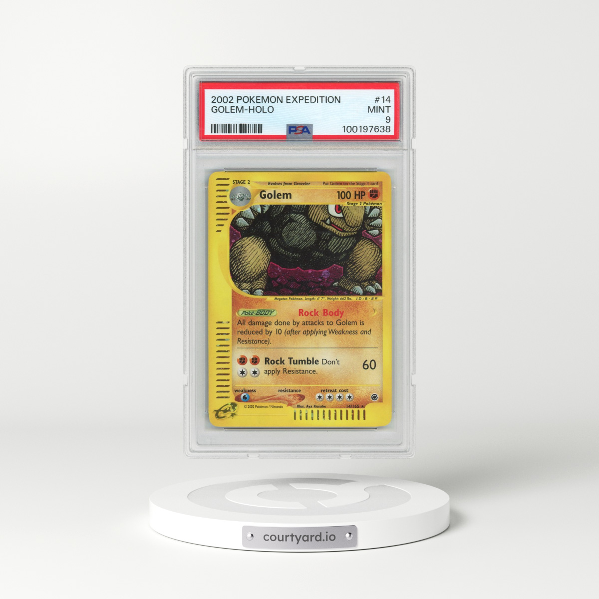 2002 Pokémon Expedition #14 Golem - Holo (PSA 9 MINT)