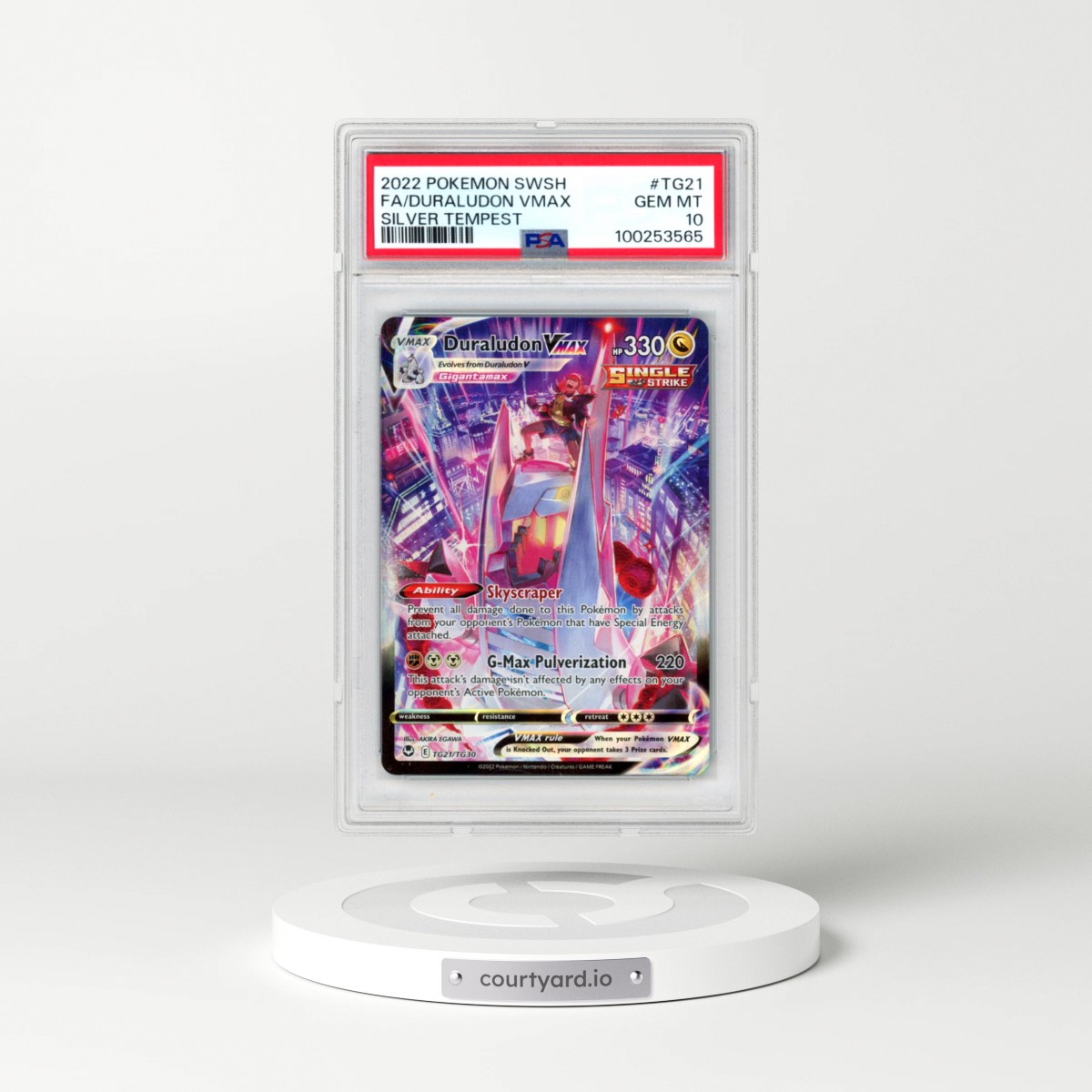 2022 Pokémon Sword & Shield Silver Tempest #TG21 Duraludon Vmax - Full Art (PSA 10 GEM MINT)