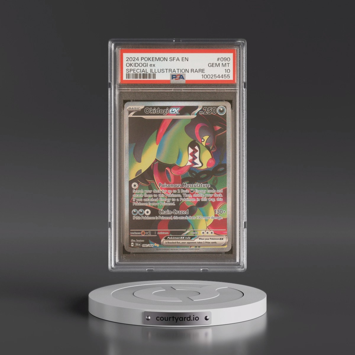 2024 Pokémon Sfa EN-Shrouded Fable #090 Okidogi EX - Holo Special Illustration Rare (PSA 10 GEM MINT)
