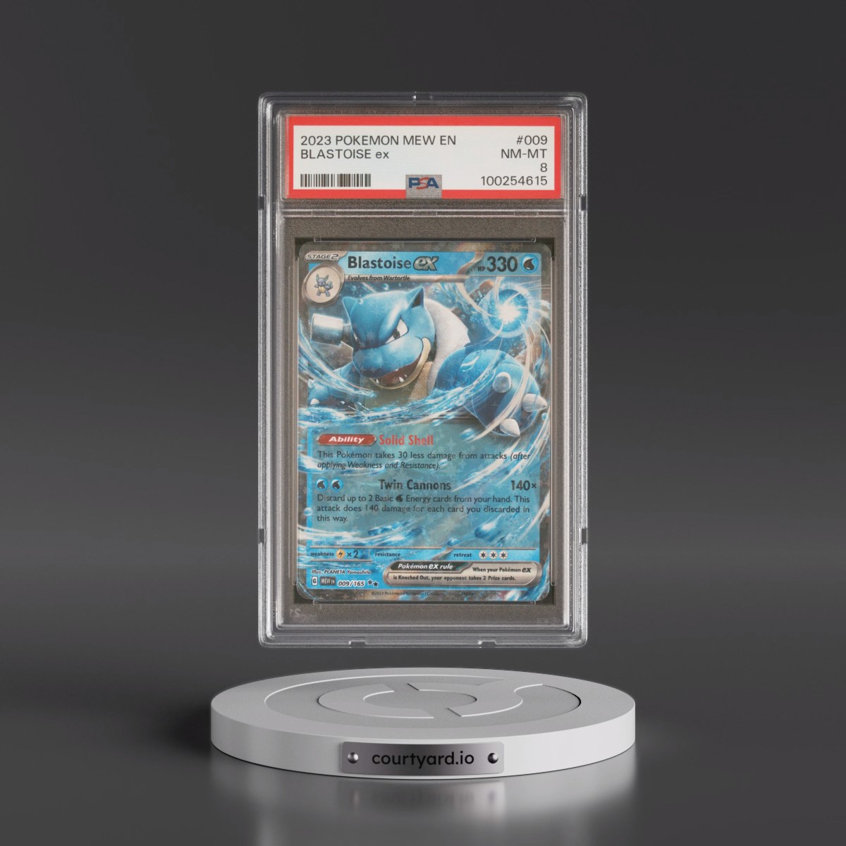 2023 Pokémon Mew EN-151 #009 Blastoise EX - Holo (PSA 8 NM-MT)