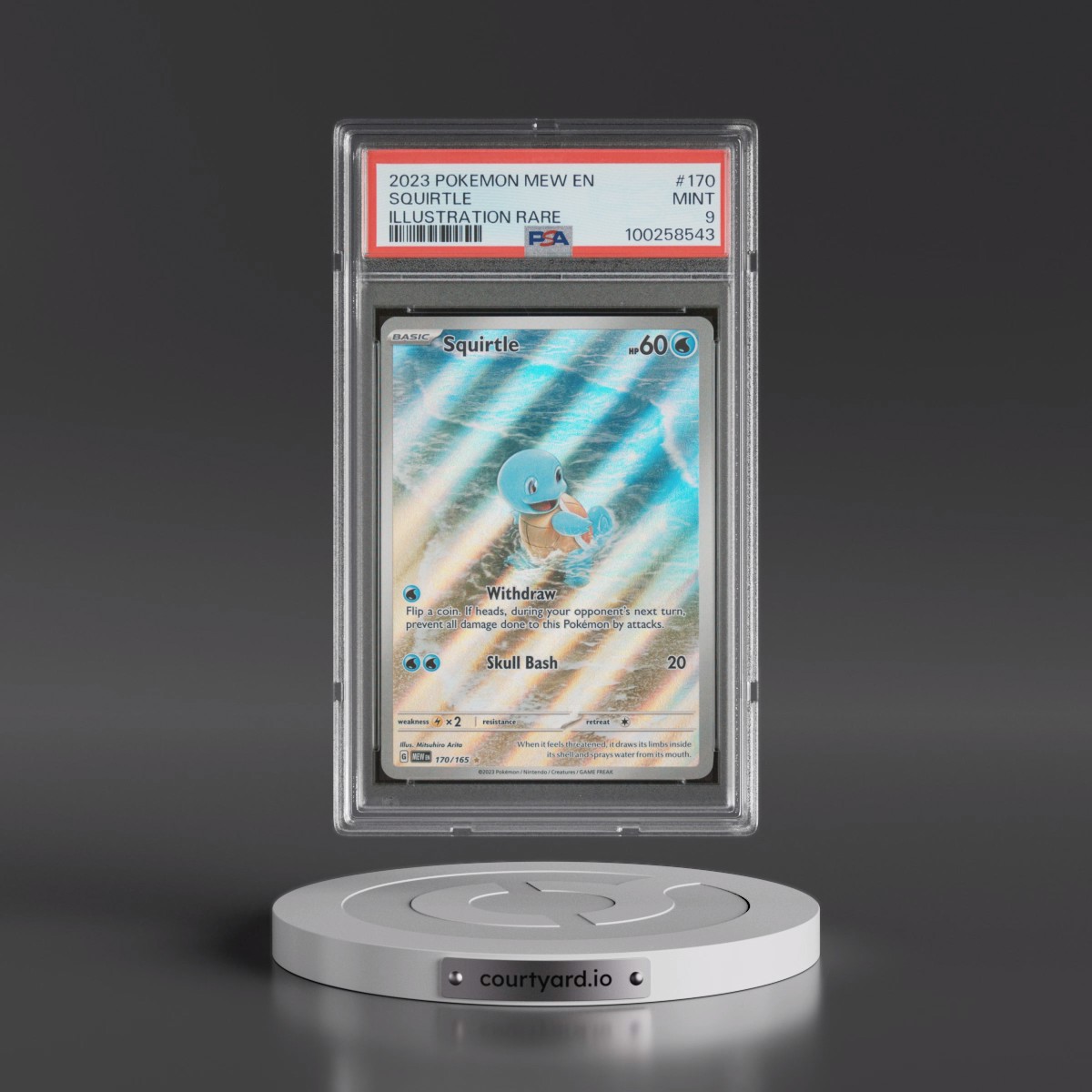 2023 Pokémon Mew EN-151 #170 Squirtle - Illustration Rare (PSA 9 MINT)