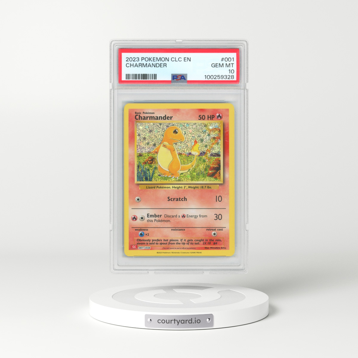 2023 Pokémon Clc-Trading Card Game Classic Charizard & HO-Oh EX Deck #001 Charmander (PSA 10 GEM MINT)