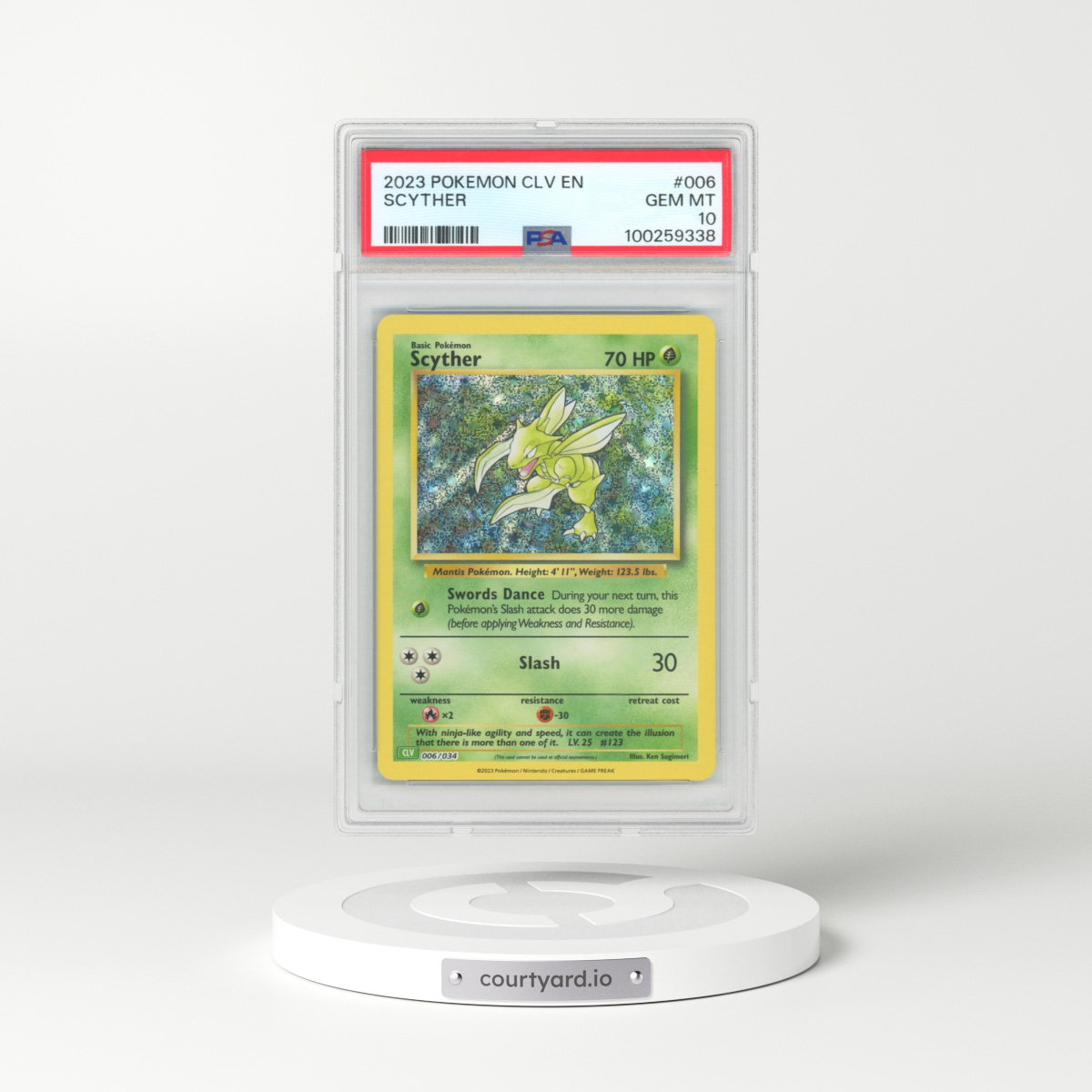 2023 Pokémon CLV-Trading Card Game Classic Venusaur & Lugia EX Deck #006 Scyther (PSA 10 GEM MINT)