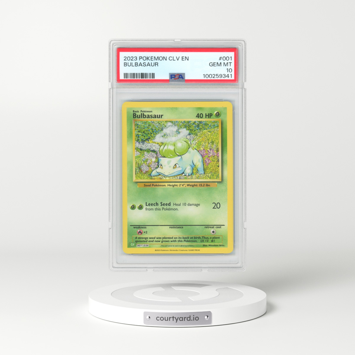 2023 Pokémon CLV-Trading Card Game Classic Venusaur & Lugia EX Deck #001 Bulbasaur (PSA 10 GEM MINT)