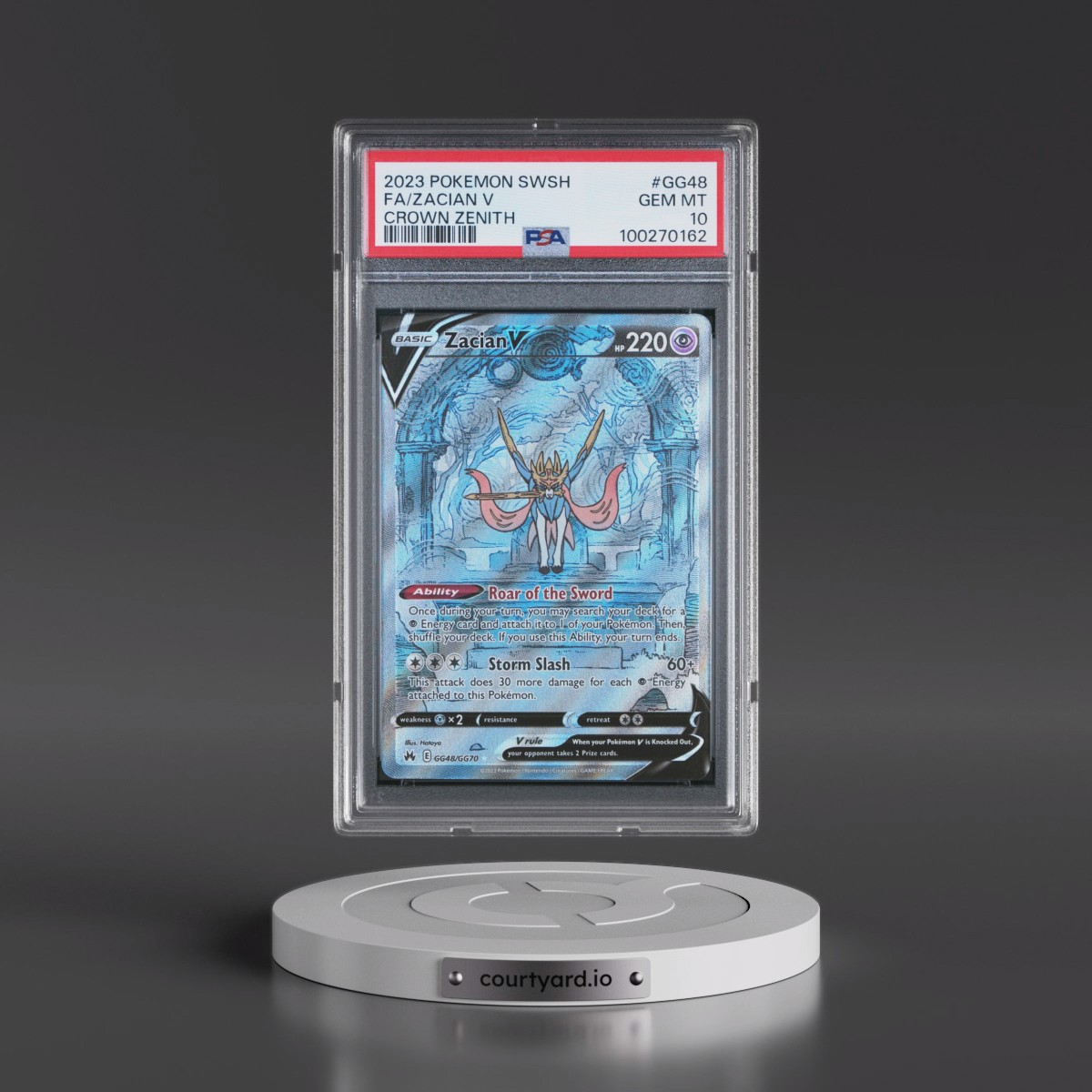 2023 Pokémon Sword and Shield Crown Zenith #GG48 Zacian V - Holo Full Art (PSA 10 GEM MINT)