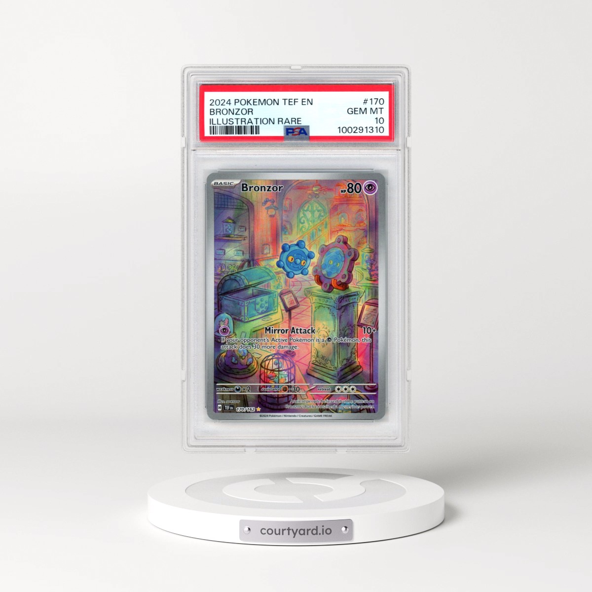 2024 Pokémon Tef EN-Temporal Forces #170 Bronzor - Illustration Rare (PSA 10 GEM MINT)