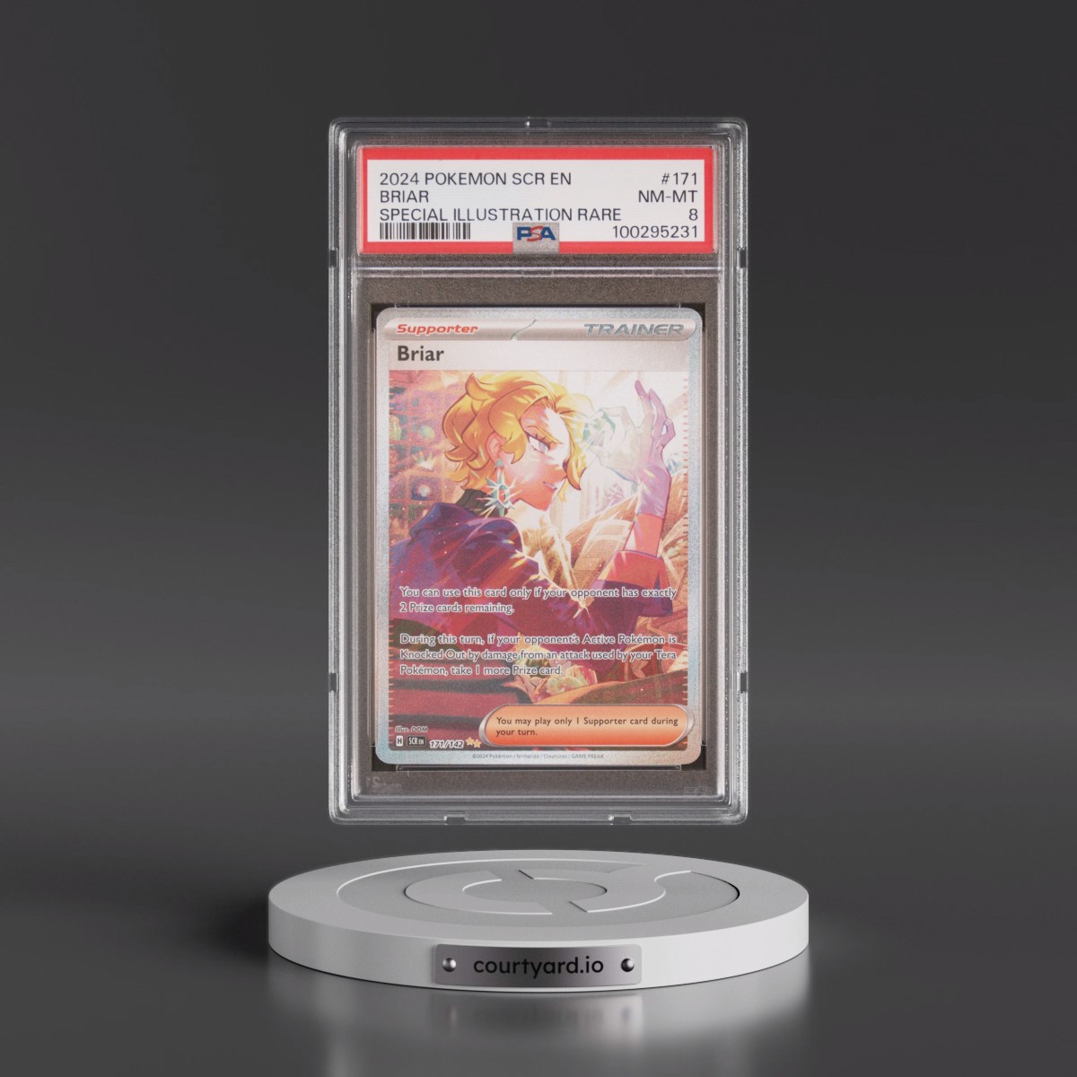 2024 Pokémon Scr EN-Stellar Crown #171 Briar - Special Illustration Rare (PSA 8 NM-MT)