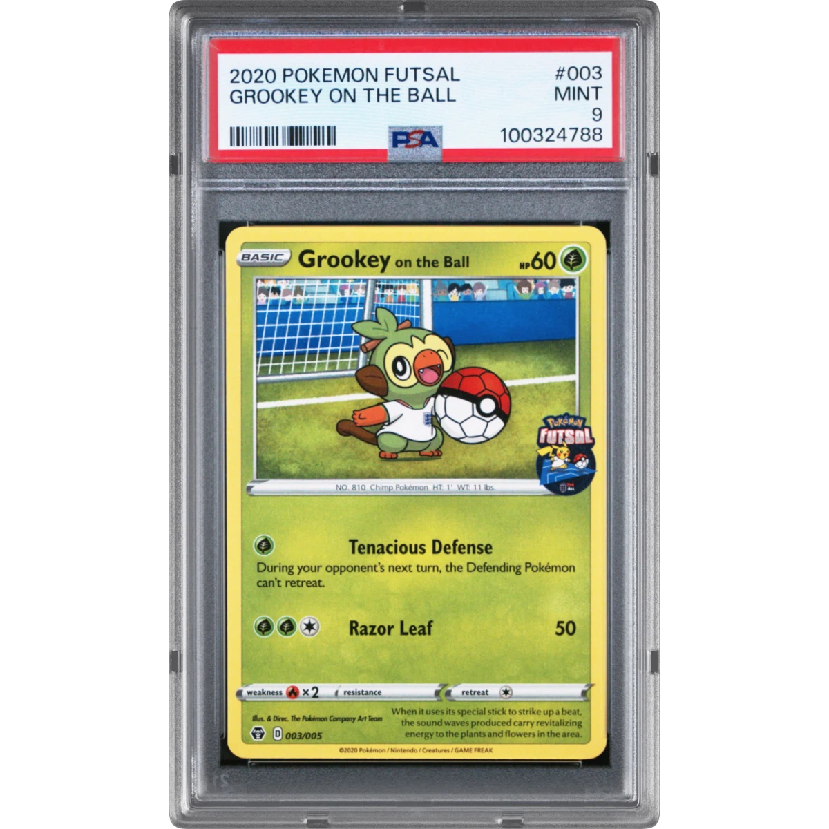 2020 Pokémon Futsal #003 Grookey on the Ball (PSA 9 MINT)