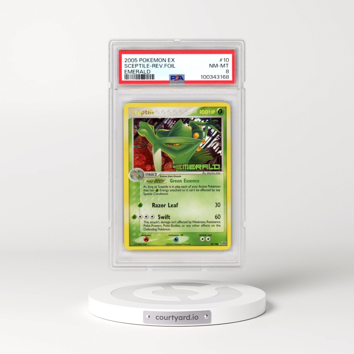 2005 Pokémon EX Emerald #10 Sceptile - Reverse Foil (PSA 8 NM-MT)