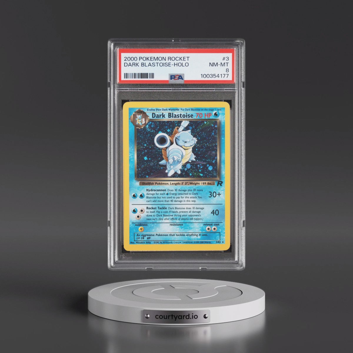 2000 Pokémon Rocket #3 Dark Blastoise - Holo (PSA 8 NM-MT)