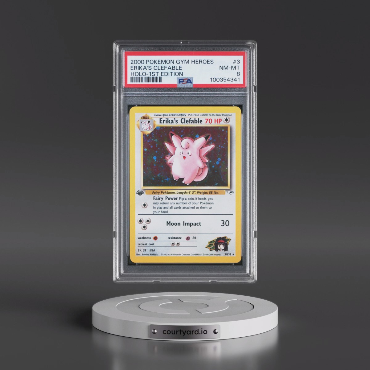 2000 Pokémon Gym Heroes #3 Erika's Clefable - 1st Edition Holo (PSA 8 NM-MT)
