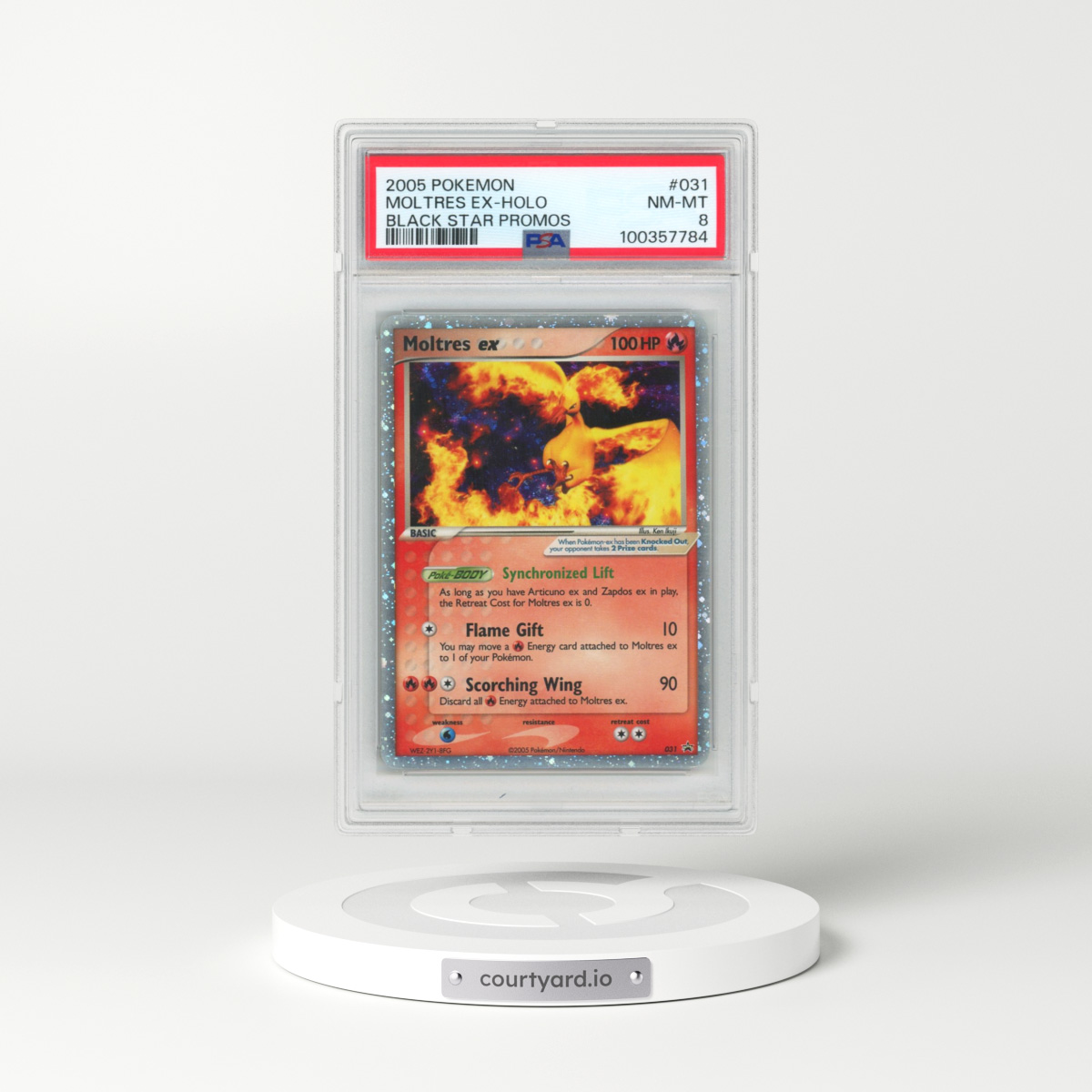 2005 Pokémon Black Star Promos #031 Moltres EX - Holo Holo (PSA 8 NM-MT)