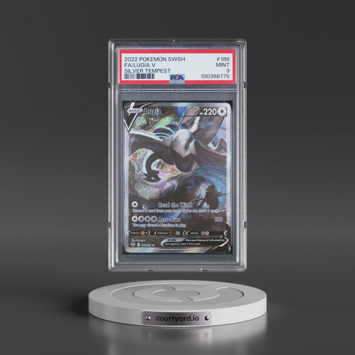 2022 Pokémon Sword & Shield Silver Tempest #186 Lugia V - Holo Full Art (PSA 9 MINT)