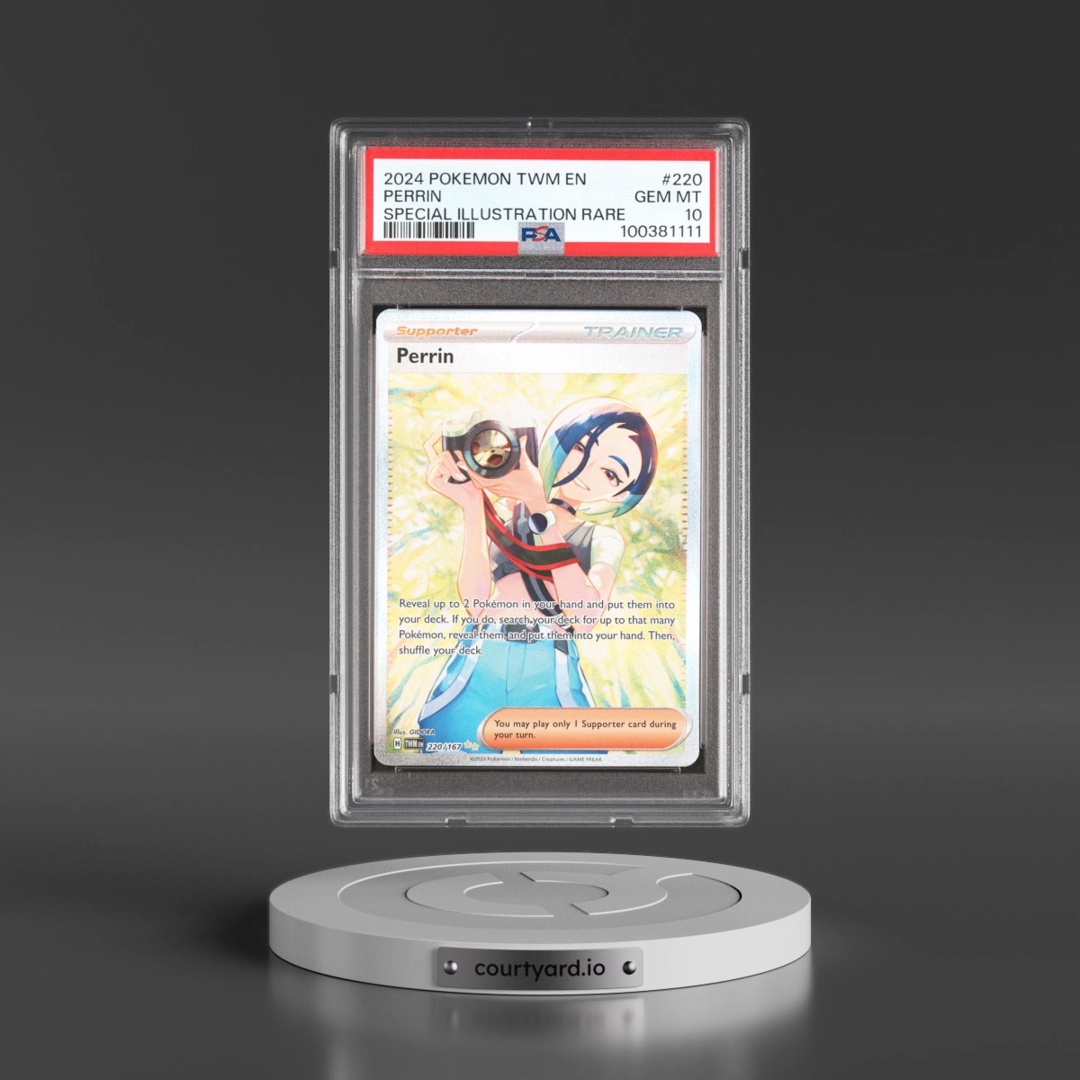 2024 Pokémon Twm EN-Twilight Masquerade #220 Perrin - Special Illustration Rare (PSA 10 GEM MINT)