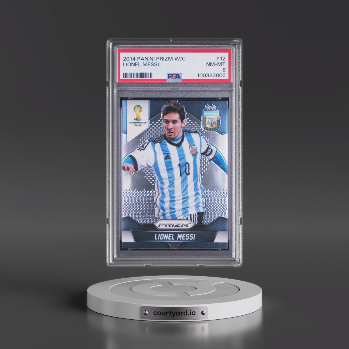 2014 Panini Prizm World Cup #12 Lionel Messi (PSA 8 NM-MT)