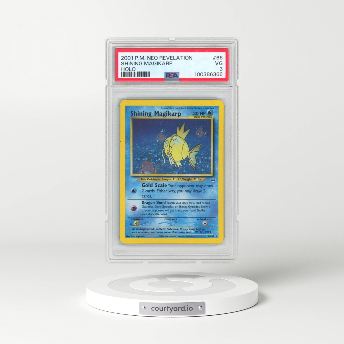 2001 Pokémon Neo Revelation #66 Shining Magikarp - Holo Holo (PSA 3 VG)