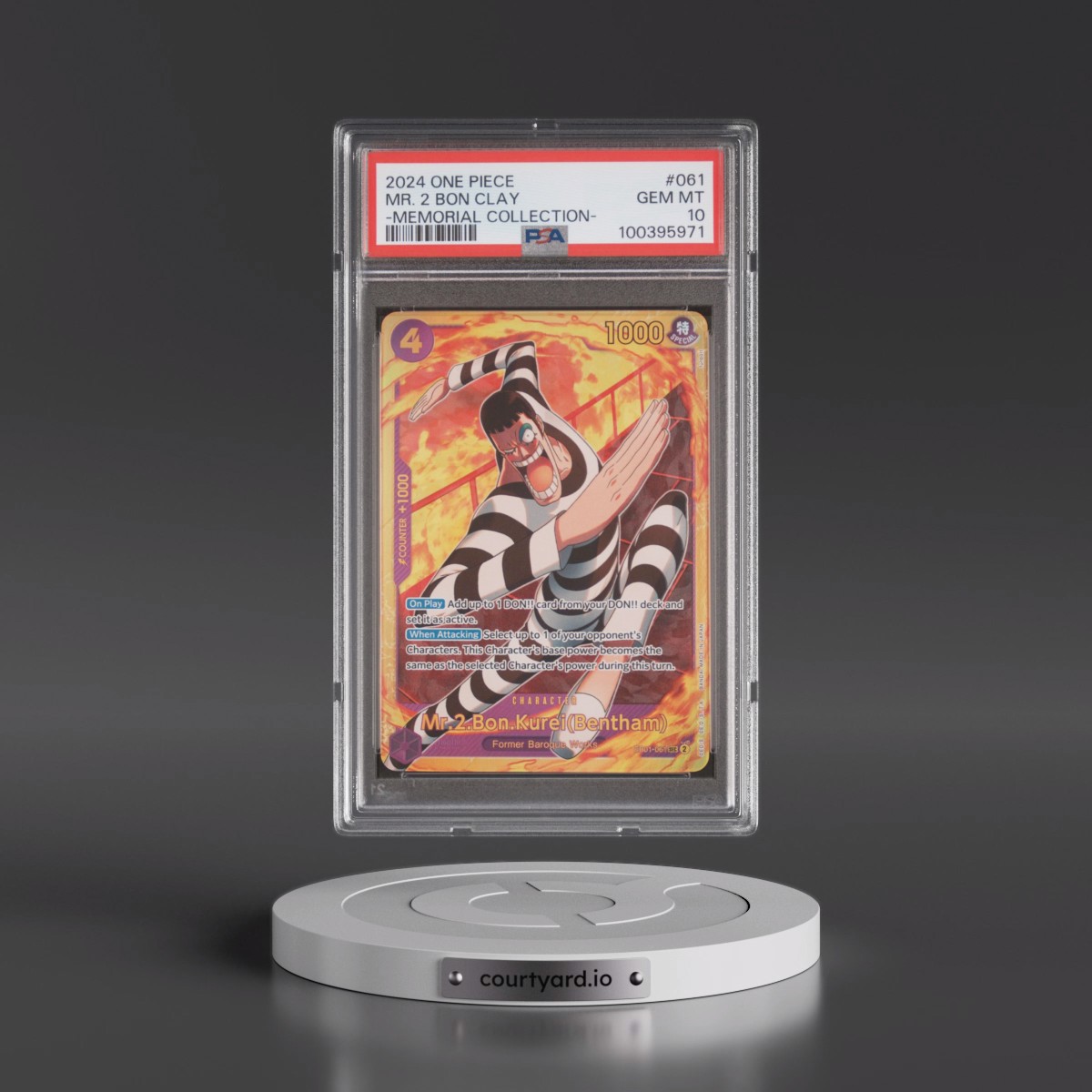 2024 One Piece Extra Booster -Memorial Collection #061 Mr. 2 Bon Clay (PSA 10 GEM MINT)