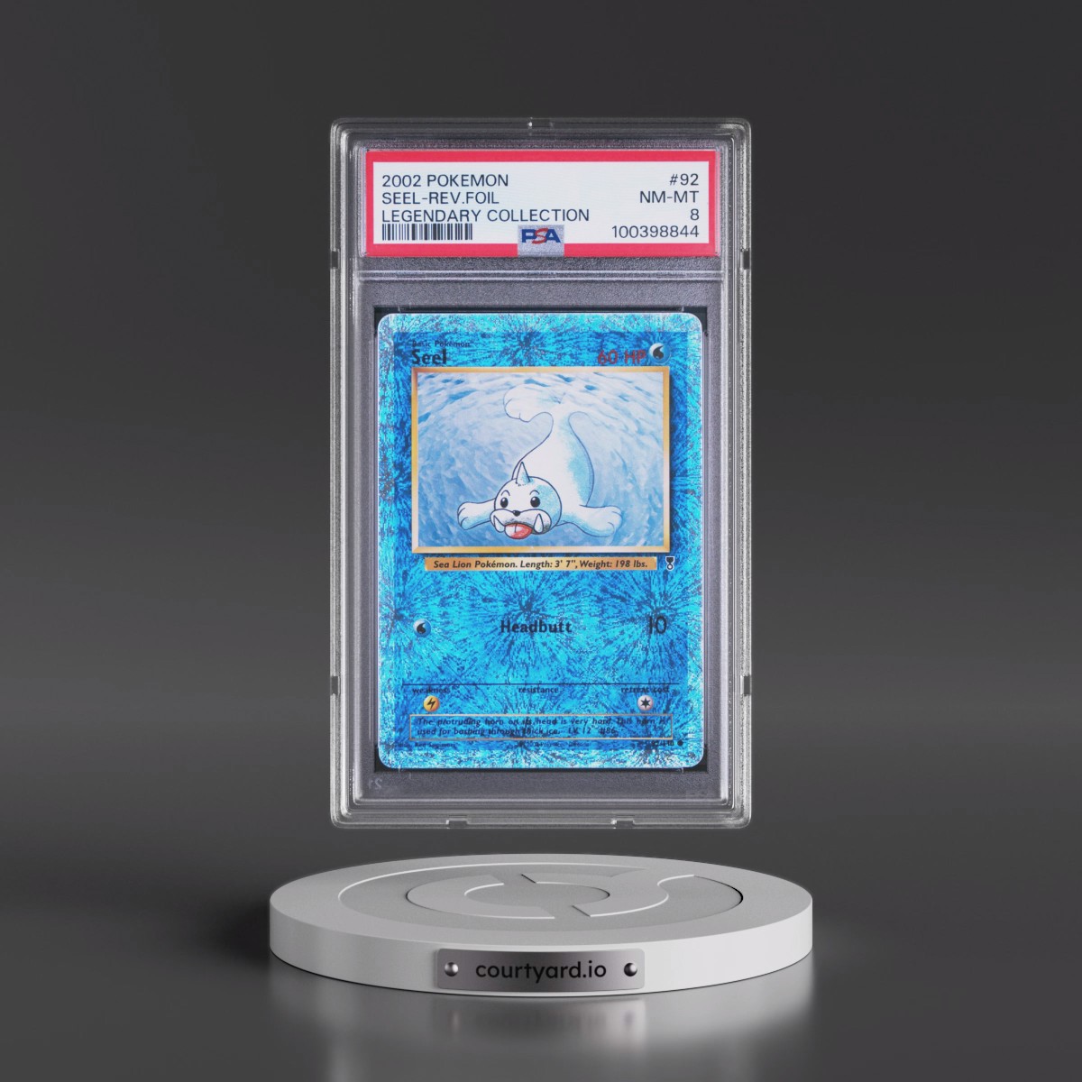 2002 Pokémon Legendary Collection #92 Seel - Reverse Foil (PSA 8 NM-MT)